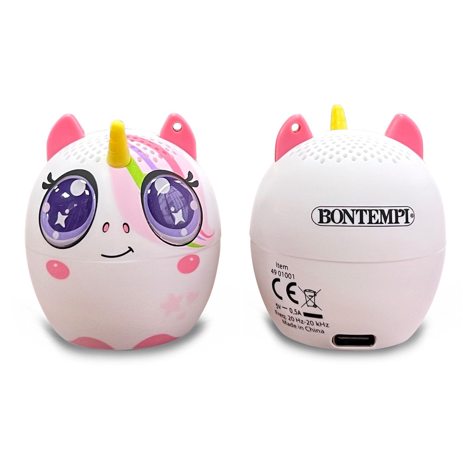 Bontempi | Mini Altavoz Inalámbrico Unicornio, Conexión Sencilla y Rápida Sin Cables, Ideal para Fiestas y Niños, 300x200x195mm