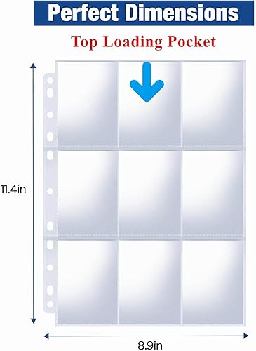 Miniatura 7 de 3600 bolsillos para tarjetas intercambiables, páginas de doble cara para carpeta de 3 anillas, fundas transparentes para tarjetas de juegodeportes,