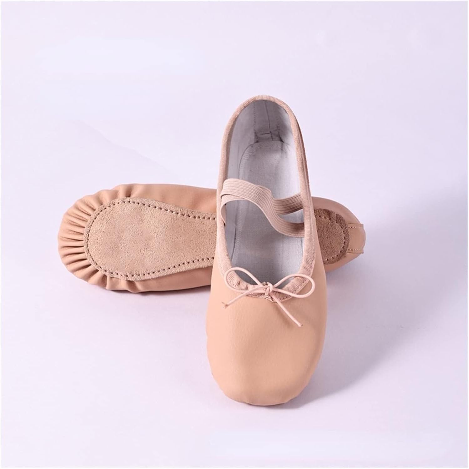 Pointe Shoes, Leather Soles Dance Shoes Girls Canvas Ballet Slippers Flats,