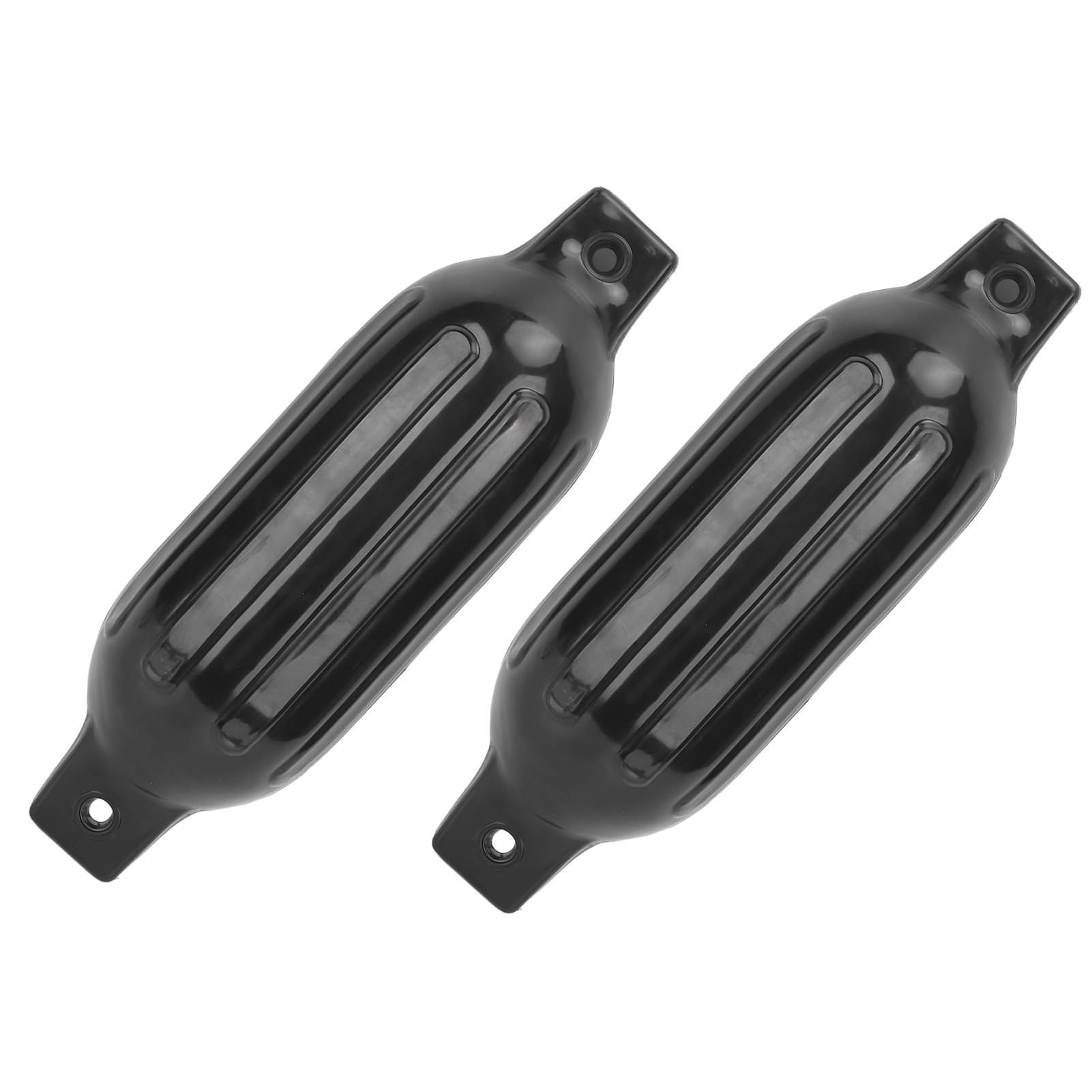 SIXRUN Defensas para Barcos, Paquete de 2, 5.5 X 20 Pulgadas, PVC Negro, Defensas Marinas para Muelles con Forma Ovalada y Doble Orificio para Yates, Barcos de Pesca y Muelles de 16 a