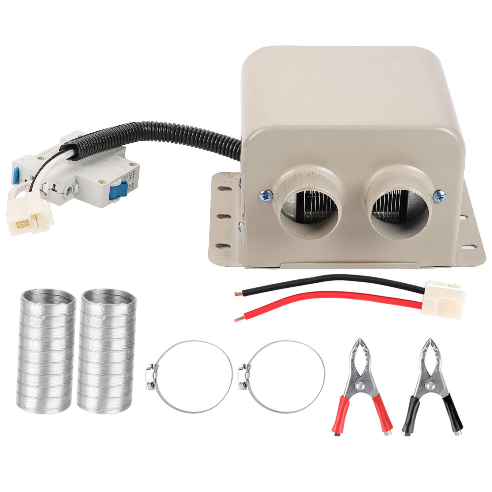 Car Electric Heater, 800W 2 Hole Car Electric Heater Winter Heating Warmer Window Defroster Demister Windshield Defogger(12)