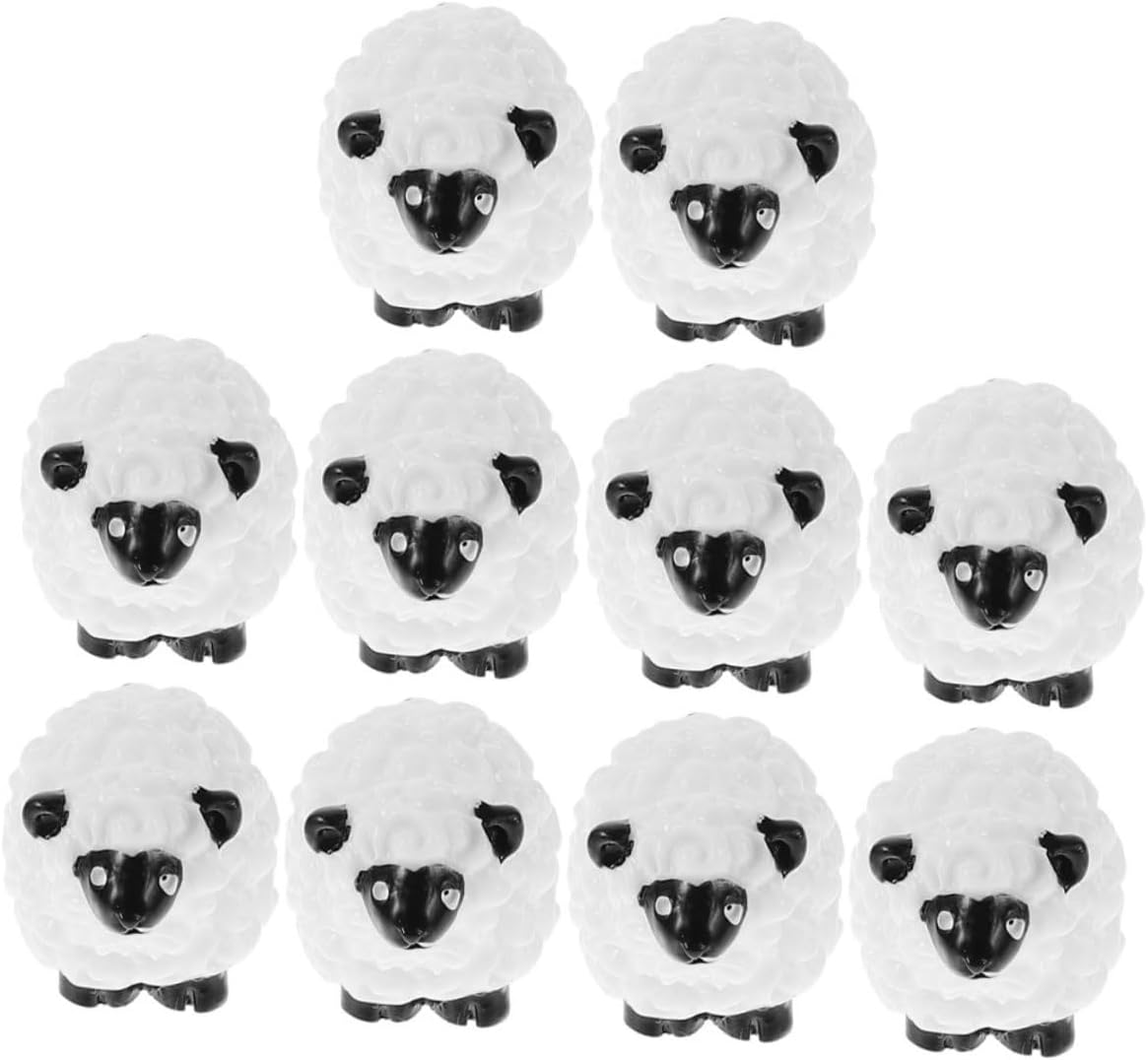 Ciieeo 10pcs Micro Landscape Ornament Models Miniature Lamb Figurines