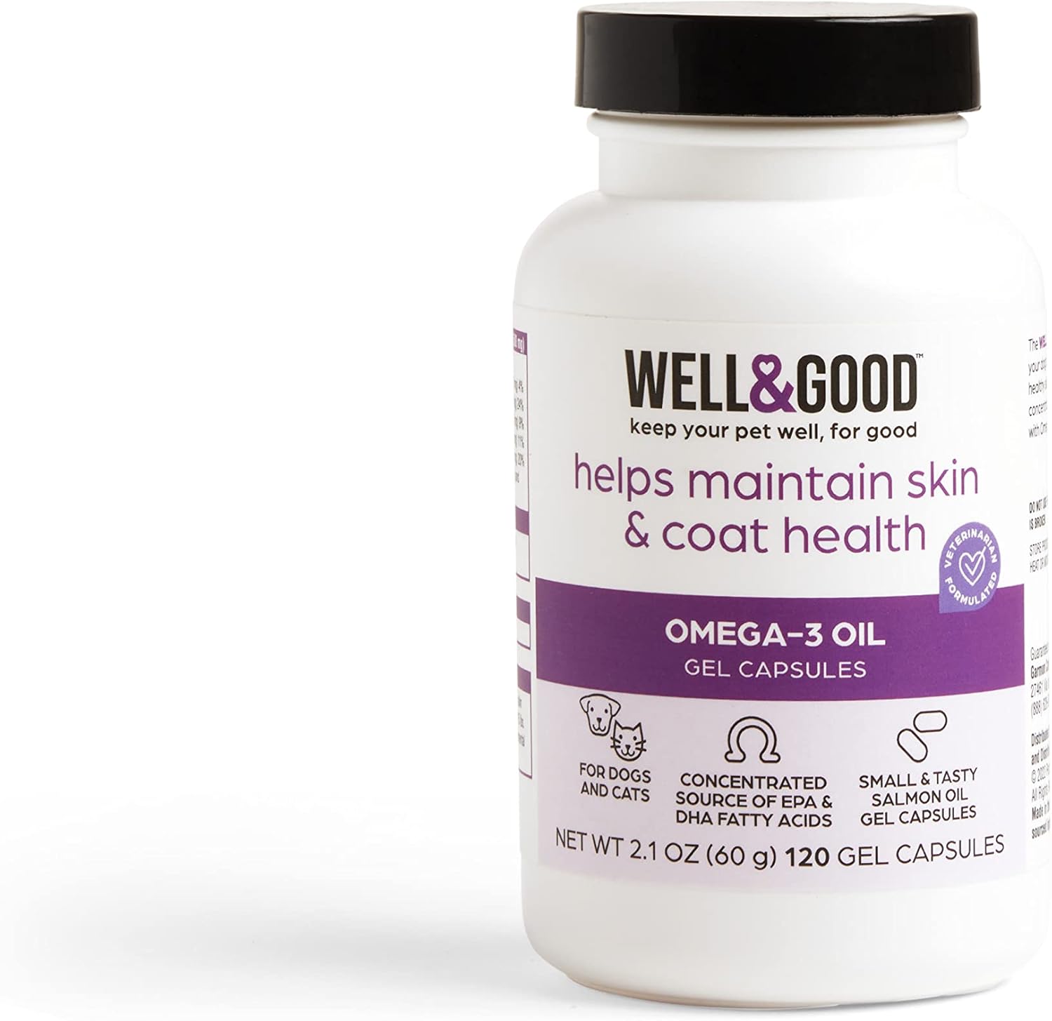 Well & Good Dog Omega3 Oil Gel Capsules, Count of 120