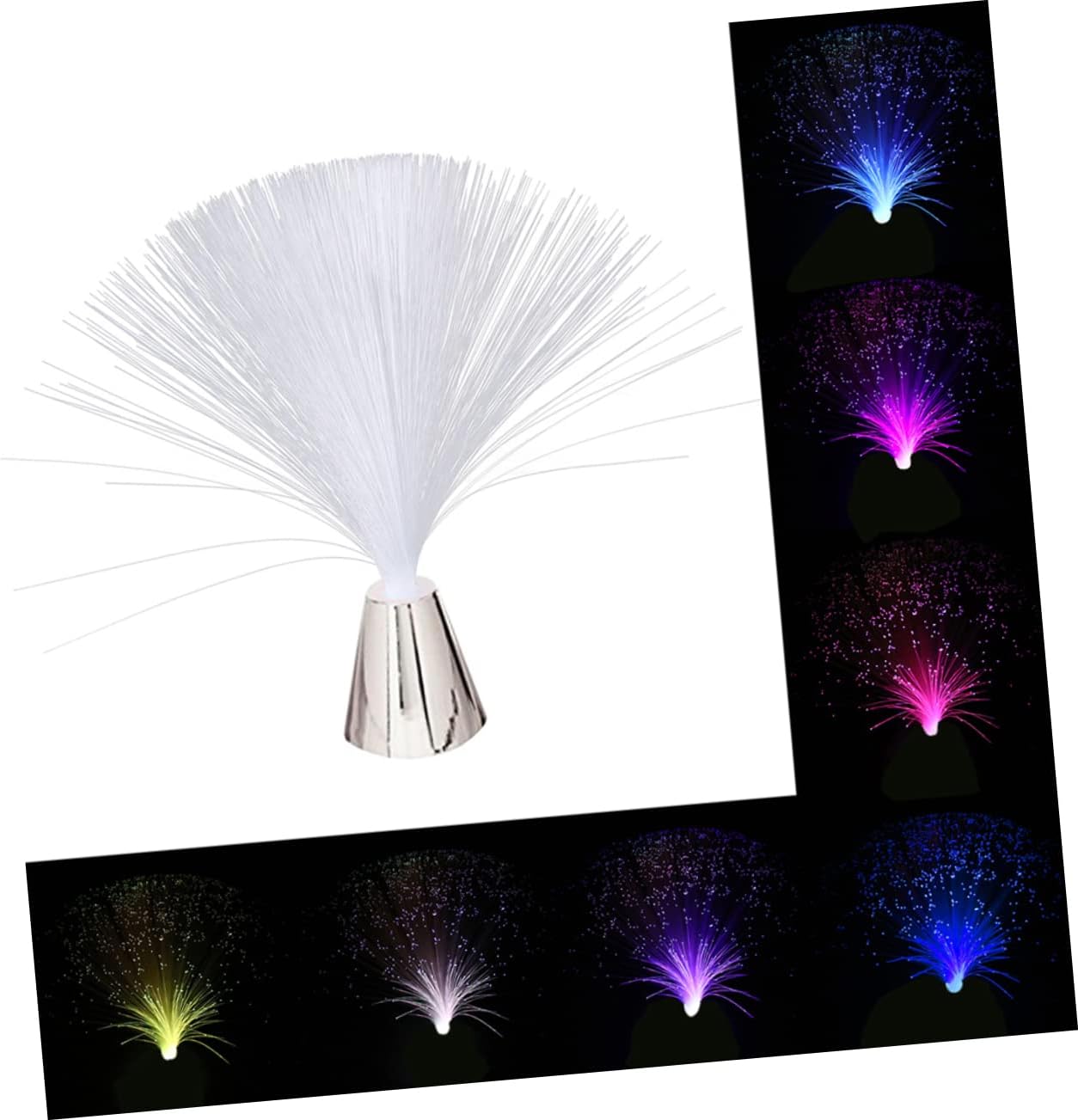 KALLORY 4pcs Fiber Optic Light Led Fiber Optic Lamp Effect Decorative for Party No Battery Needed