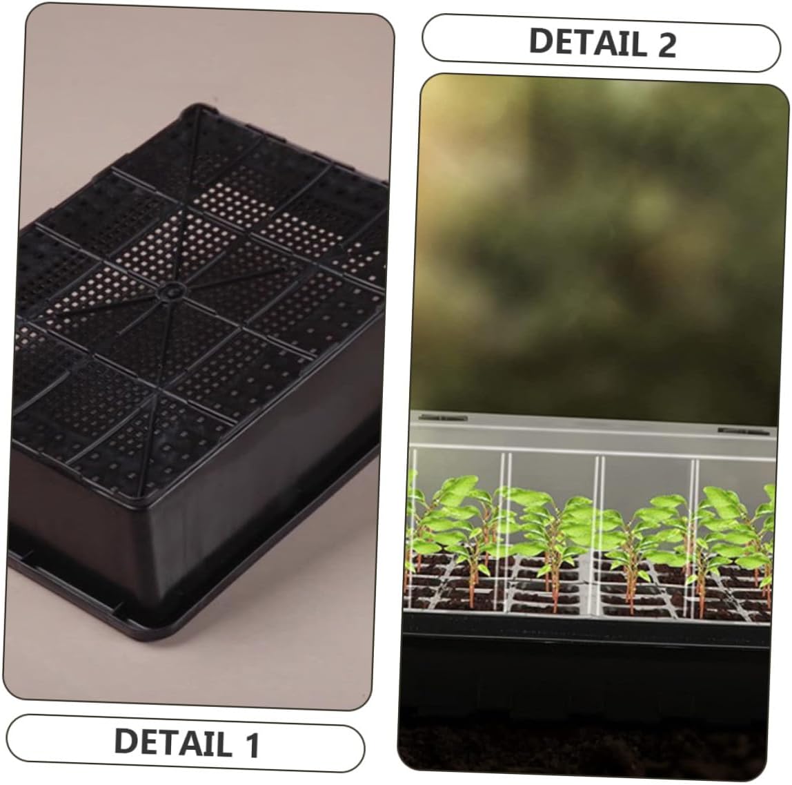 Yardwe Plastic Seedling Tray with Humidity Dome, 12-Cell Propagation Planter Tray Set for Seed Germination and Succulent Planting, Greenhouse Accessory with High-Cover Design for Indoor