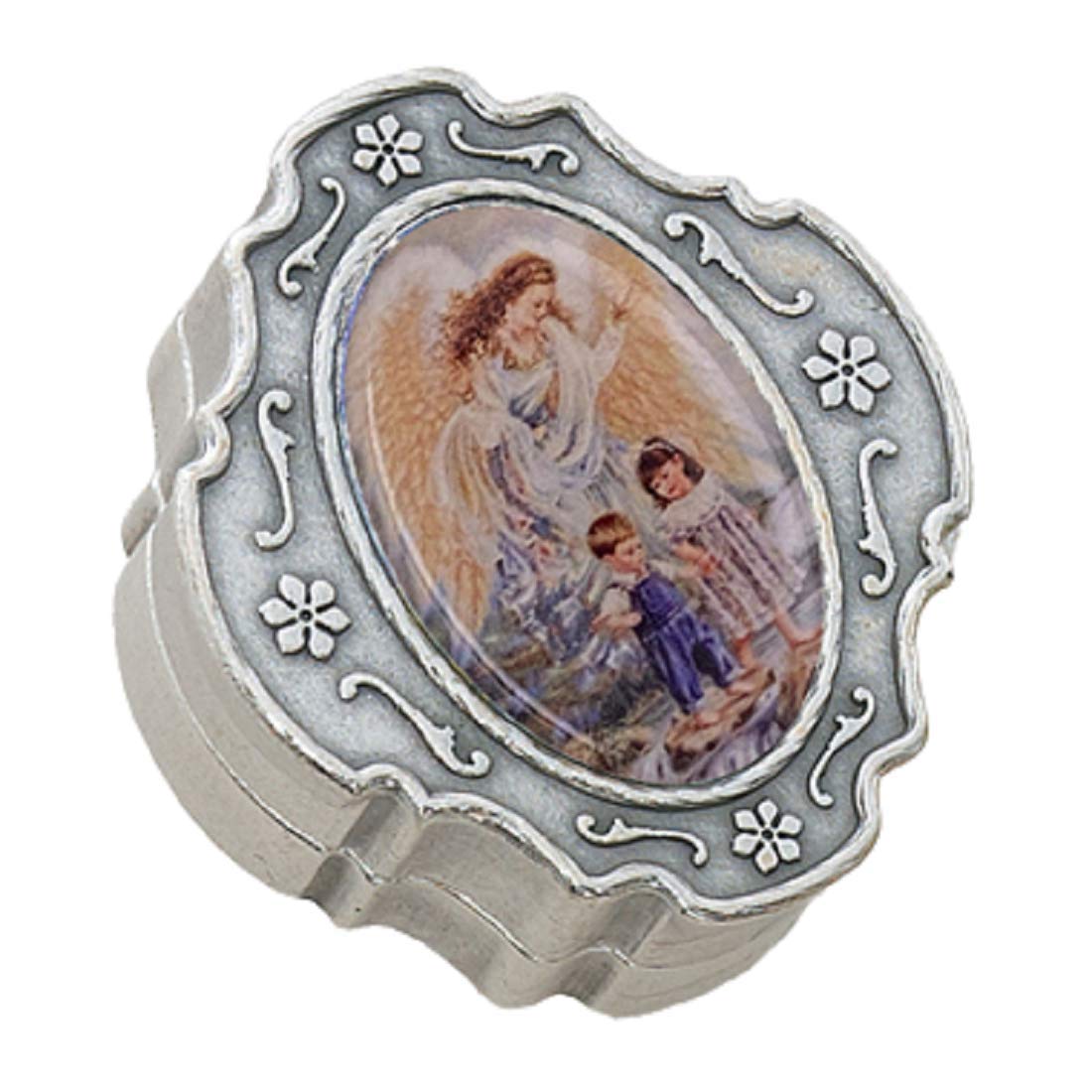 Silver Box W/Guard Angel Ename