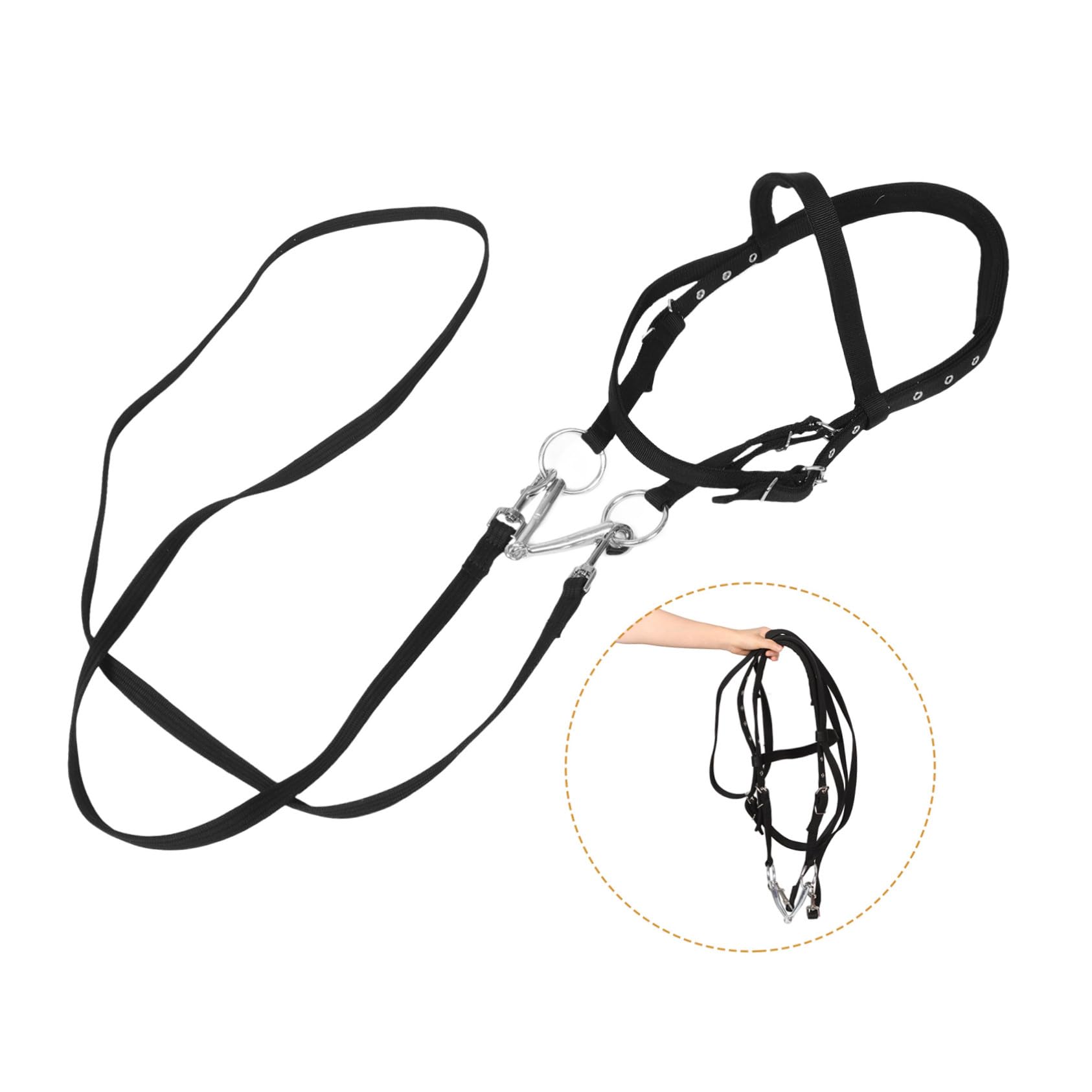 Cavezza Design Ergonomico e Controllo Eccellente in Nailon Nero per Cavalli Piccoli e Giovani per attività Equestri e Cavalcata
