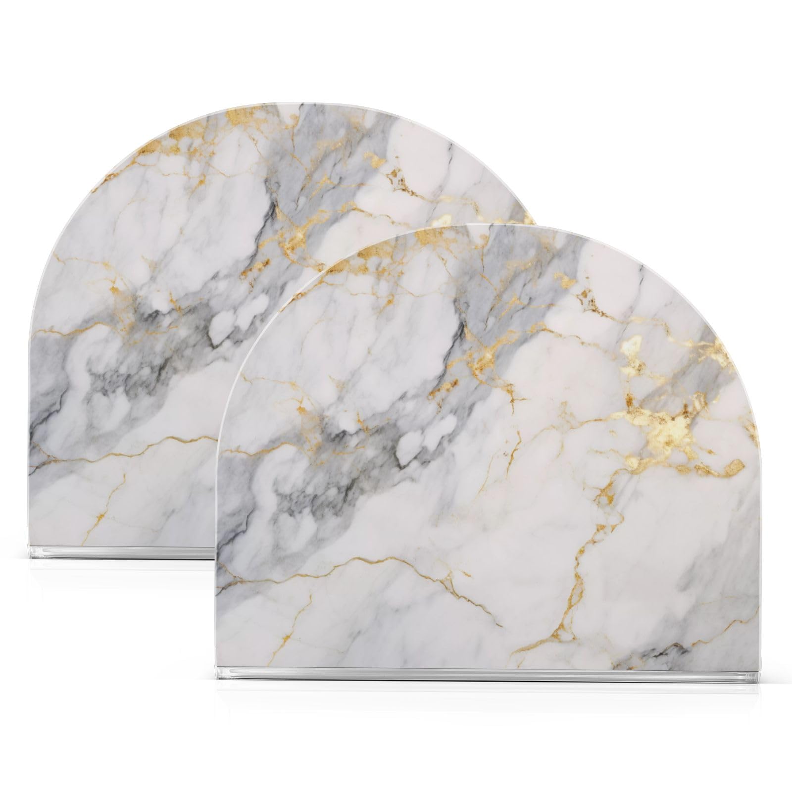 Servilletero de mármol blanco y gris dorado, servilleteros acrílicos para mesa, dispensador de servilletas de cóctel, soporte de papel para el hogar, cocina, restaurante, bar, 1 unidad