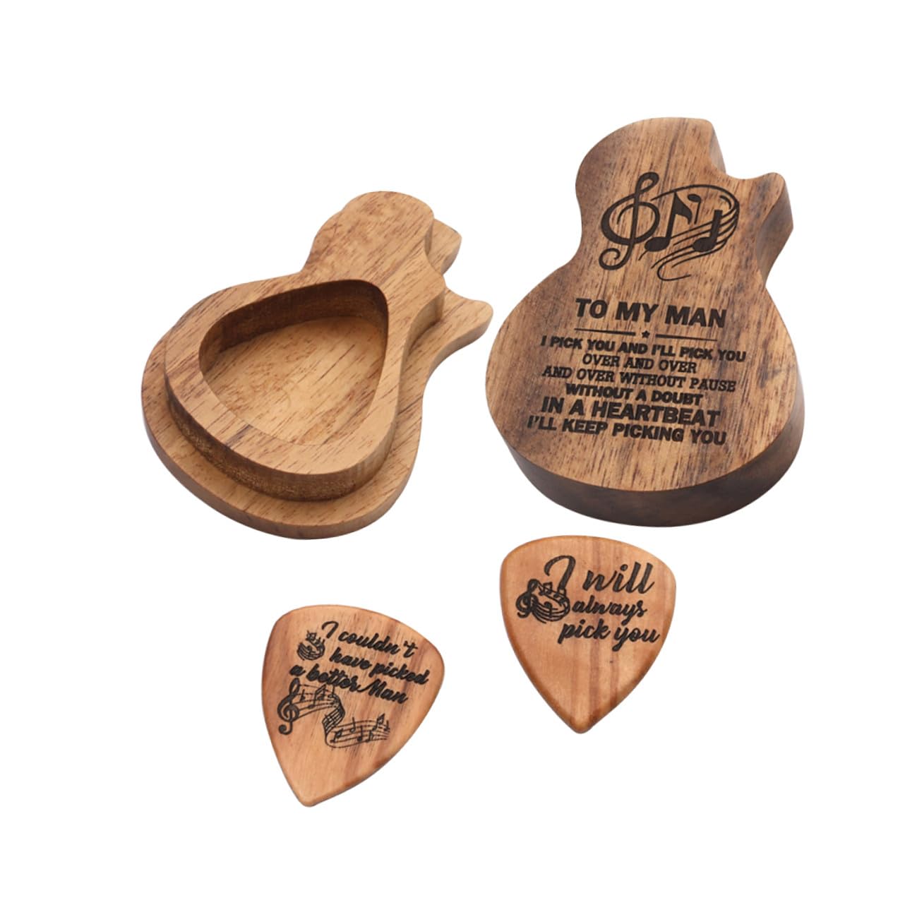 BESTonZON 3 Juegos De Piezas estuche para púas de guitarra púas de bajo traje de niños guitar picks púas guitarra plumillas de guitarra soporte para púas de guitarra de madera elegir envase