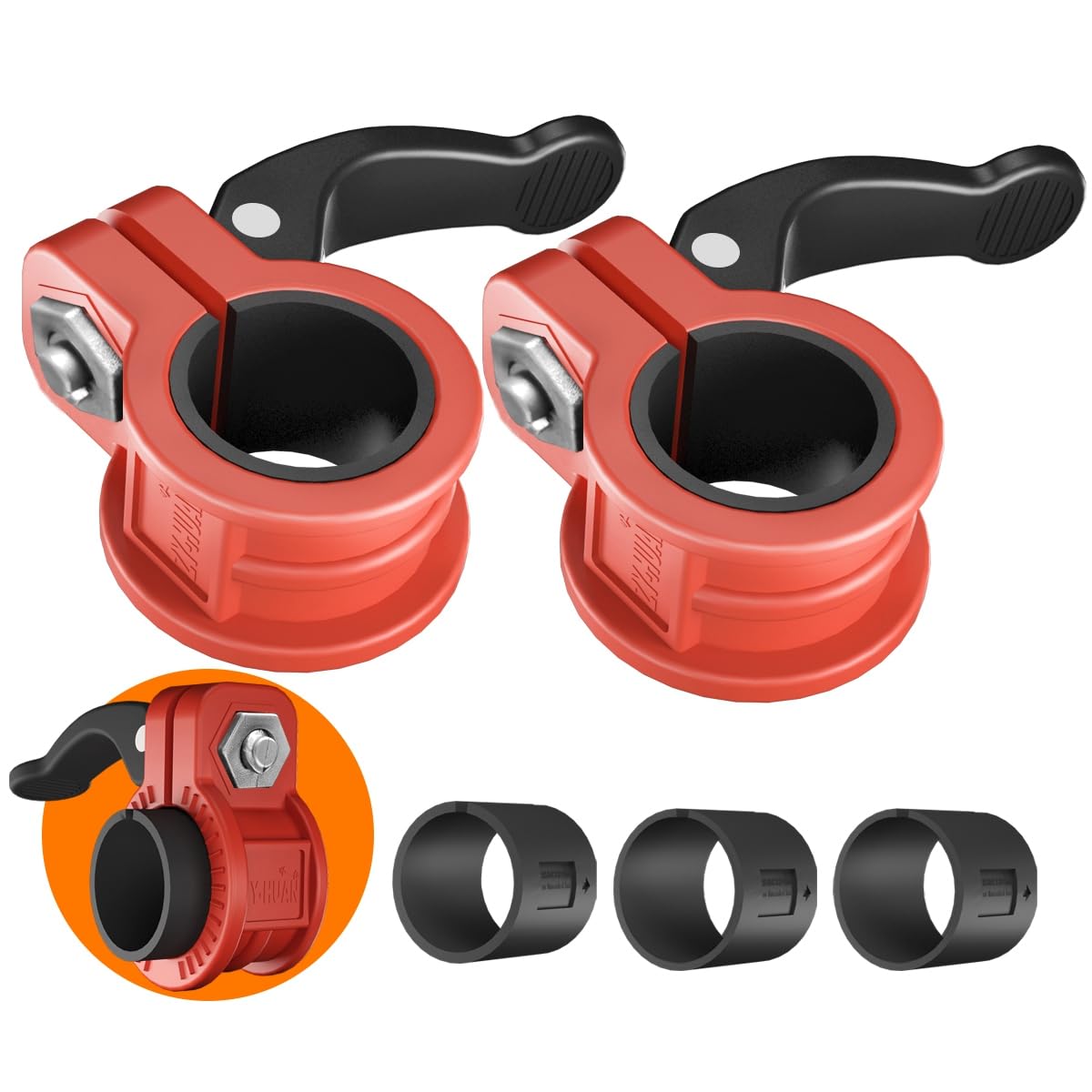 ZY-HUAN Mini Barbell Clips 1 inch I Multi-Size Adjustable Barbell Collar I 1 inch Barbell ClampsIQuick Release Weight Clips Pair of Locking for