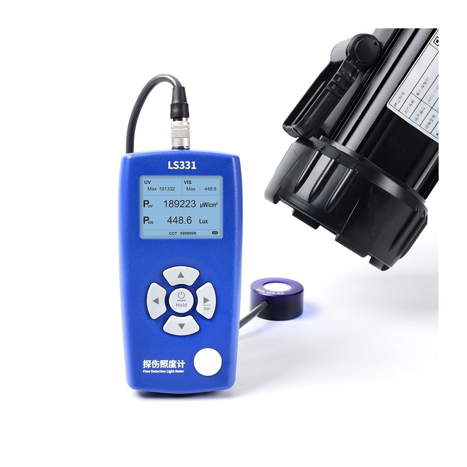 JVDDI LS331 NDT Flaw Detection Light Meter Measures UV Power and Visible Light Illuminance for Penetrant Magnetic Particle Testing