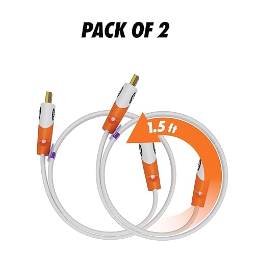 Miniatura 8 de Cable HDMI plano de 15 pies - Paquete de 2 cables HDMI de alta velocidad - Soporte video 4K a 60 Hz 3D 2160p - HDMI último estándar - Compatible con