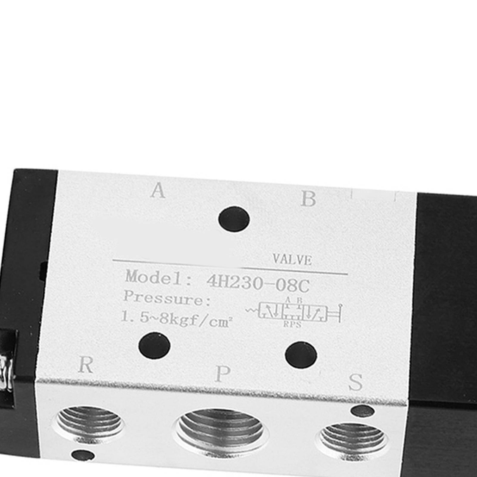 Pneumatisches Handhebelventil 5-3 Wege 1/4 Zoll BSP Manuelles Steuerventil Push-Pull 0-0.8 MPa Modell 4H230-08