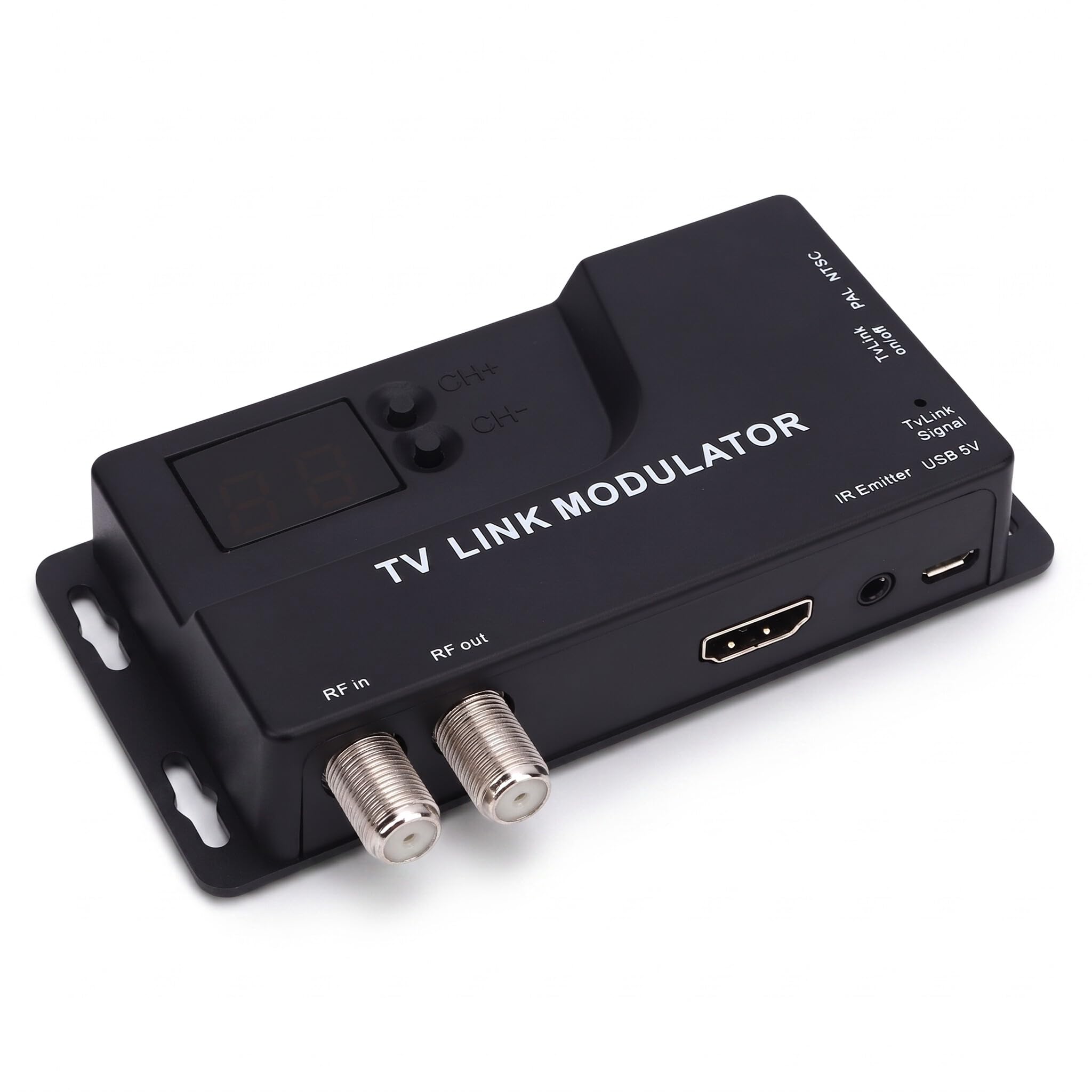 HDMI-zu-RF-Modulator, 1080P-Koaxialkonverter mit 471,25 MHz – 885,25 MHz für TV-PAL-NTSC-Format, TV-Spielekonsole