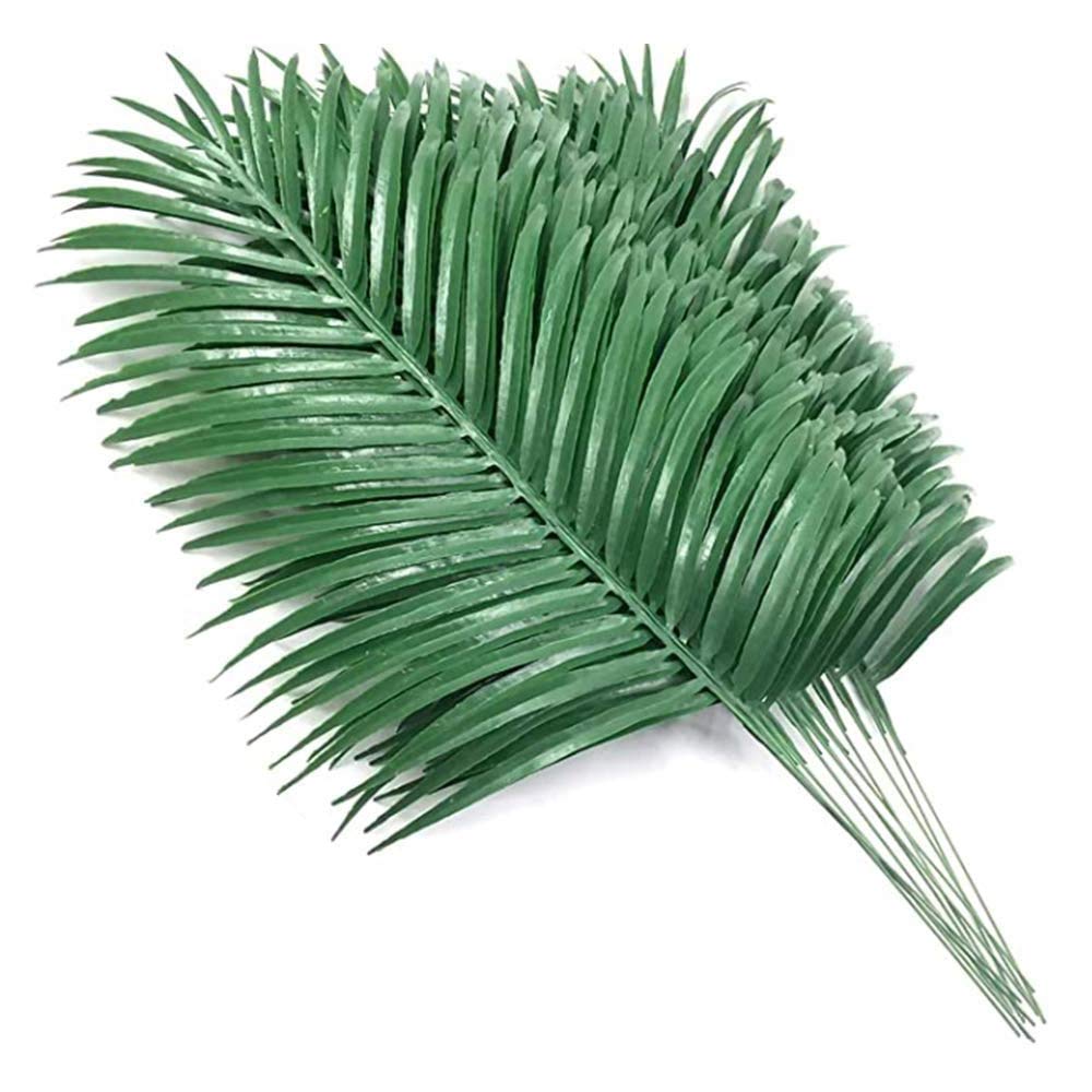 Vklopdsh 12Pcs Artificial Palm Leaves Plants Faux Palm Fronds Tropical Large Palm Leaves Greenery Plant for Leaves Hawaiian Party