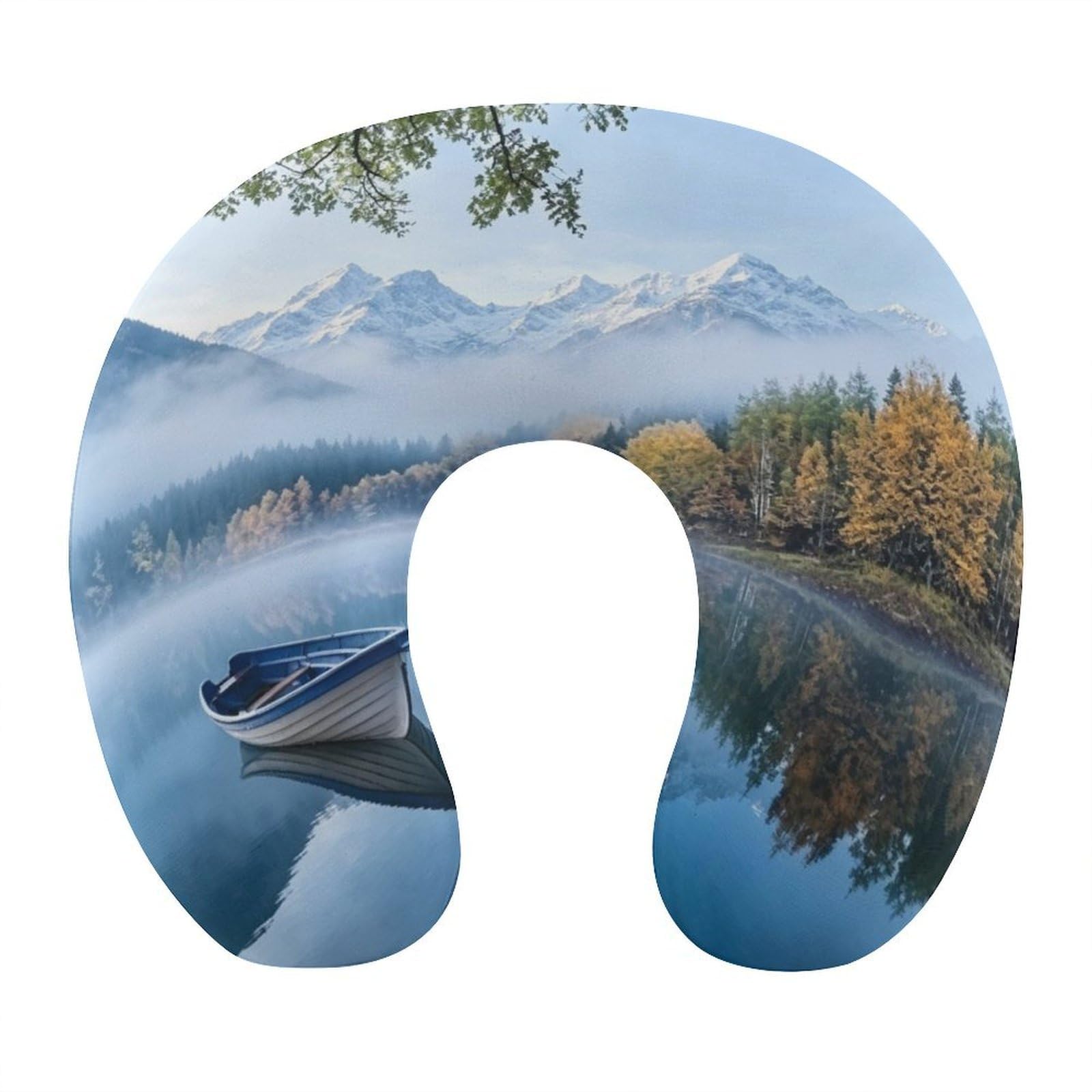 Btcowzrv Style Lake Mountain Landscape U Shaped Neck Pillow Travel Pillows