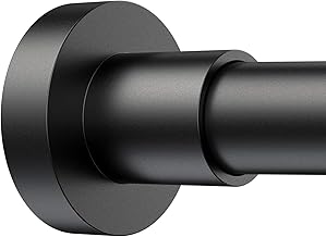 BRIOFOX Shower Curtain Rod Adjustable 18-78 Inch, Stainless Steel Spring Tension Shower Rod No Drilling Non Slip, Matte Black