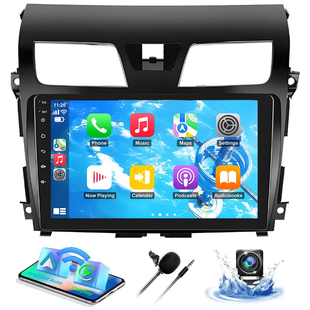 Surakey 10inch Car Stereo Radio for Nissan Altima 2013-2015, 2+32G Andriod 13 Wireless Carplay & Andriod Auto Touch Screen Bluetooth,WiFi/FM/RDS Radio,AHD+Backup Camera