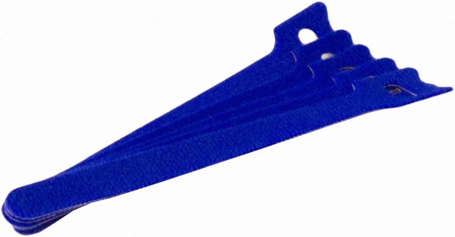 NavePoint 6 Inch Hook and Loop Reusable Strap Cable Cord Wire Ties 100 Pack Blue