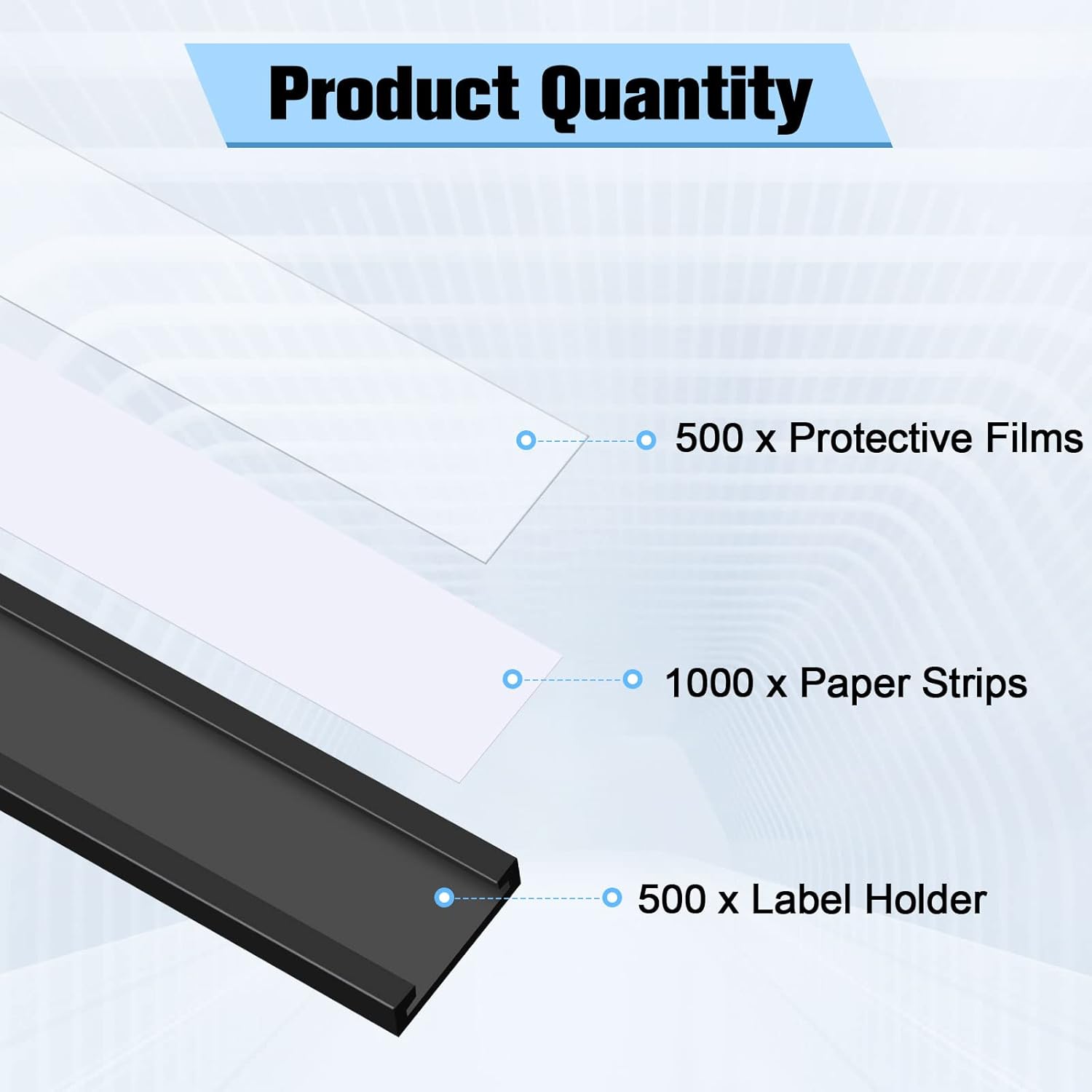 500 Pieces Magnetic Data Card Holders Channel Magnetic Label Holders Labels Racks with Magnets with 500 Protective Films and 1000 Replacement Strips for Metal Racks Shelf Bin (1 x 3 Inch)