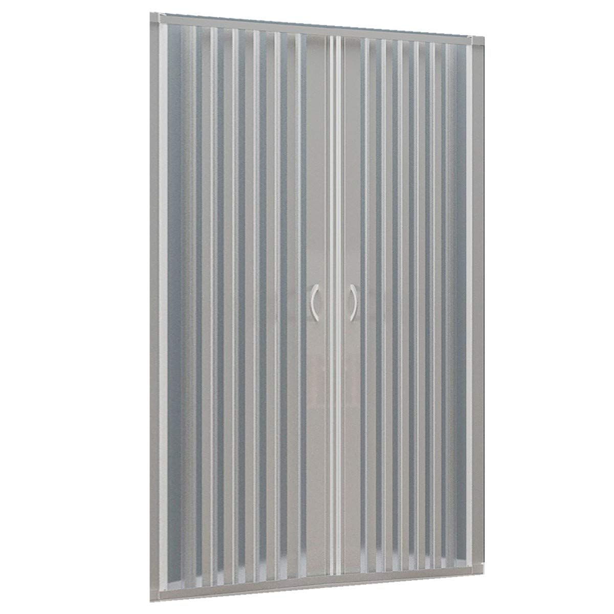 Cabina de ducha extensible de PVC en un lado dos puertas apertura central 100/110 cm