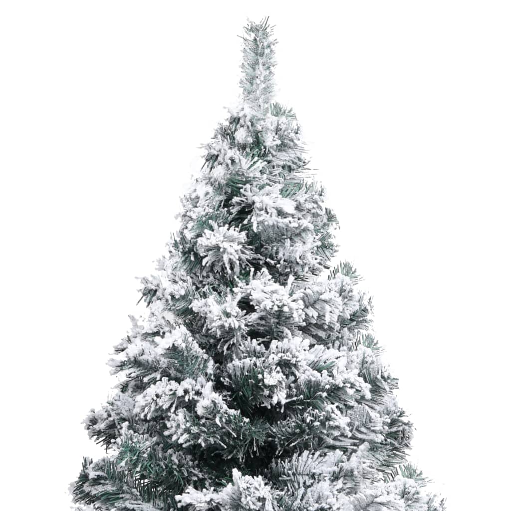 Árbol de Navidad artificial verde nieve, 150 cm, PVC, 680 puntas, ramas extra gruesas, soporte de metal, plegable, para interior y exterior protegido