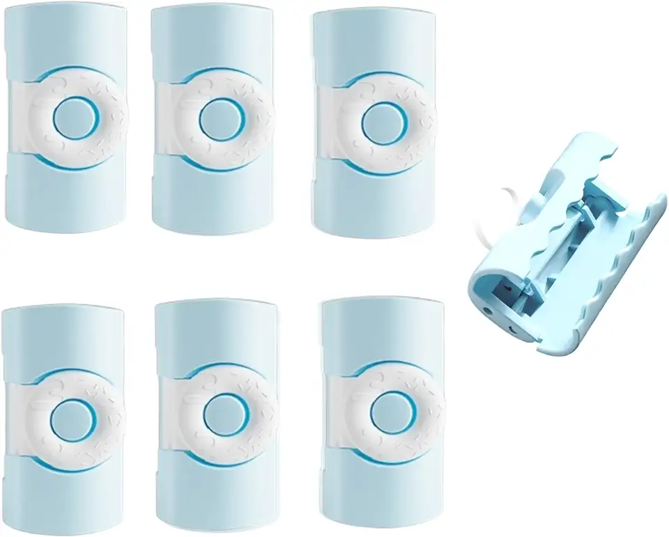 Prendedores de lençol cilíndricos, fixadores de lençol ajustáveis sem agulha que seguram acessórios de cama deslizantes e caem para a maioria dos colchões, há um fecho tipo donut, clipes de vedação de