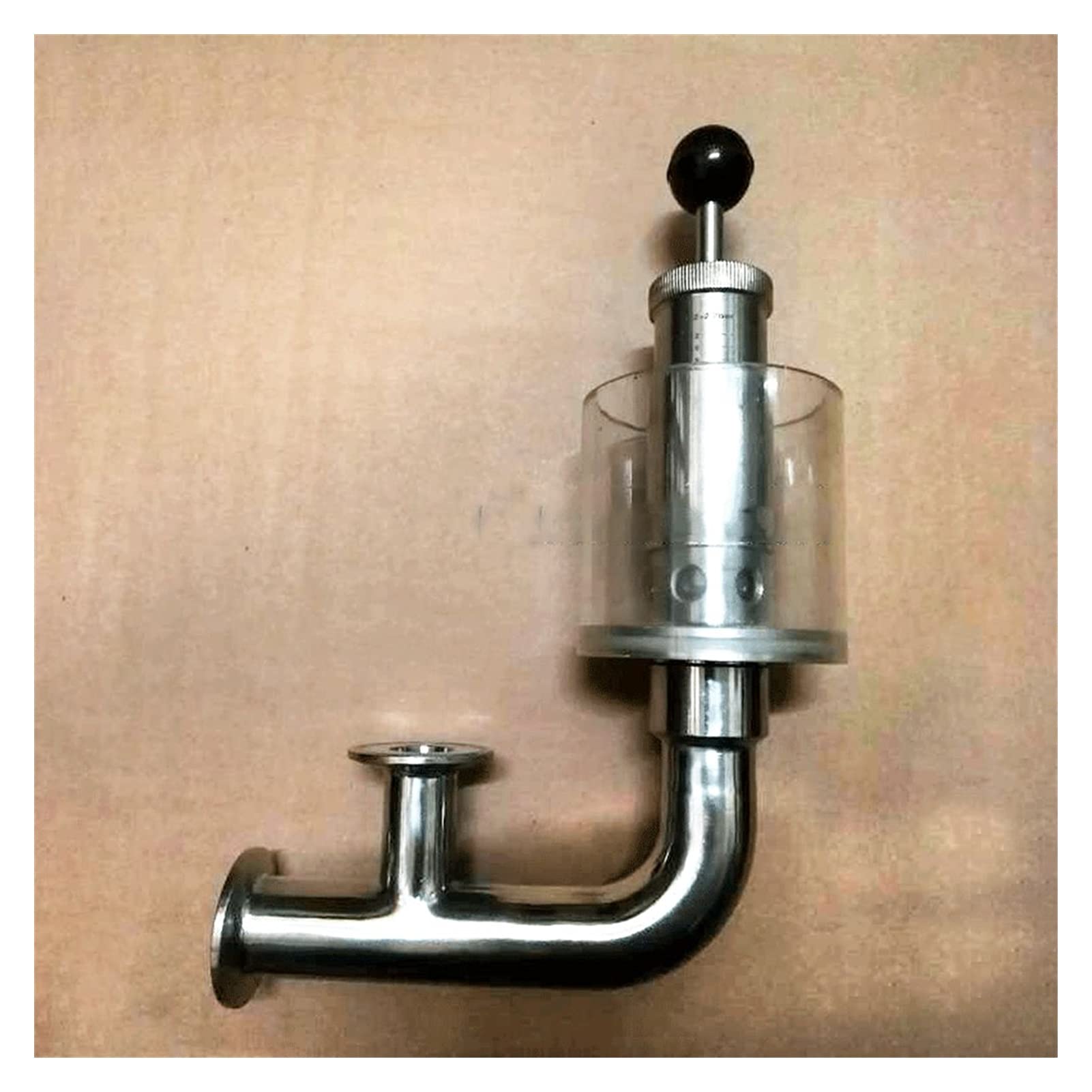 JNURGWLYH Ball Valve Hot And Cold Water Stop 1.5 Inch Triple Clamp 0.2-2.2 Bar Adjustable Overflow Safety Valve Sanitary SUS304 Stainless Steel