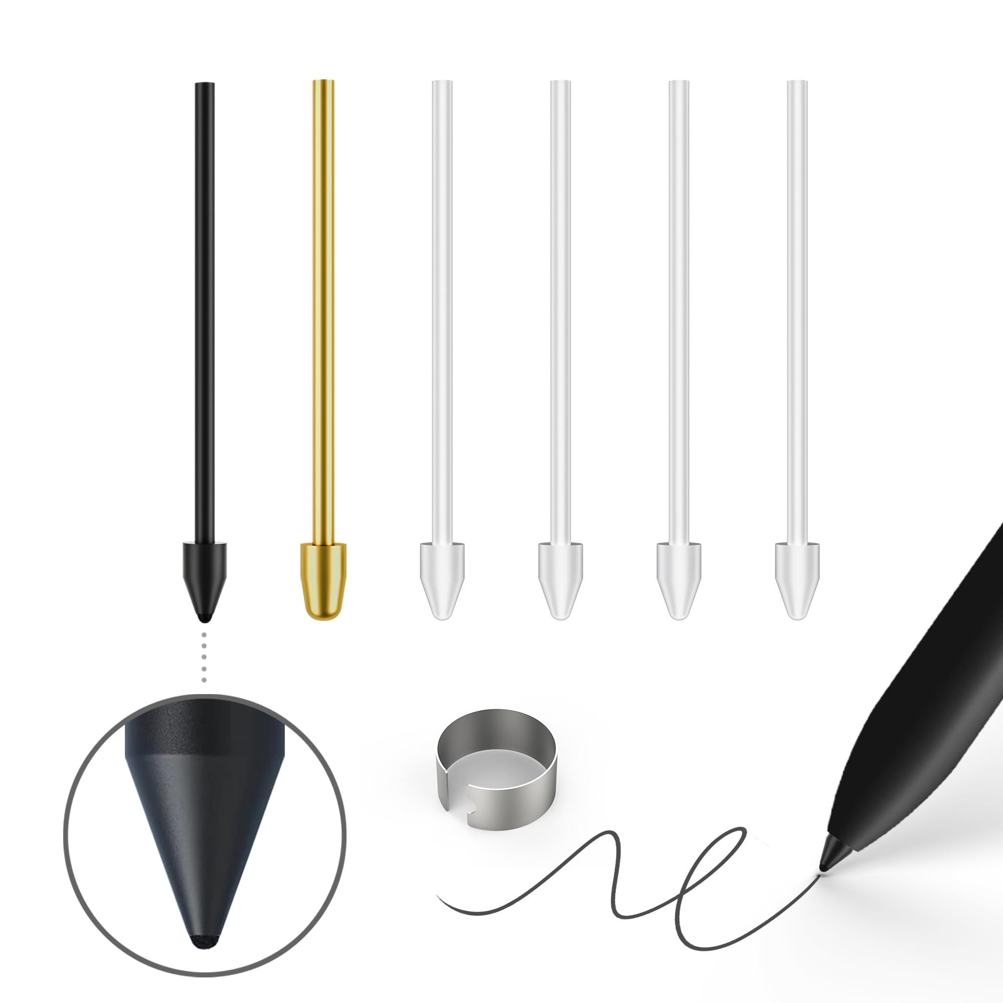 Soft/Metal Nibs/Tips Replacement for Samsung Galaxy Tab S9/S9FE+/S9 Ultra/S8/S8+/S8 Ultra/S7/S7 FE/S6/S6 Lite/S22/S23/S24 Ultra S Pen，Plastic + Copper + Titanium Nibs/Tips+Clip + Organizer-picture-23