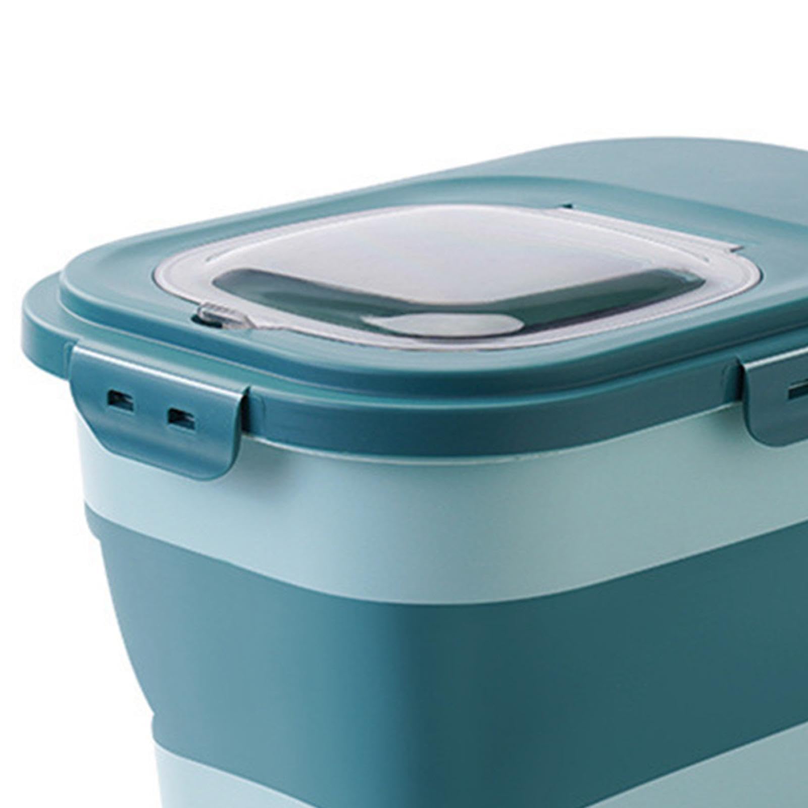 Boîte à Aliments pour Chiens et Chats, Boîte à Riz à roulettes, Boîte de Cuisine avec Couvercle, Grand Récipient de Stockage pour Le Riz, pour, Vert Clair