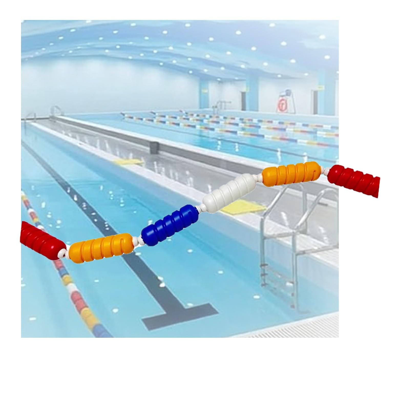 GJZQDKX Pool Safety Divider Lane Line,Floating Pool Safety Divider Rope - 1200cm Nylon Lane Line for Swimming Pools, Ideal for Shallow Beaches and Underground Pools, Ensures Safety and Organization