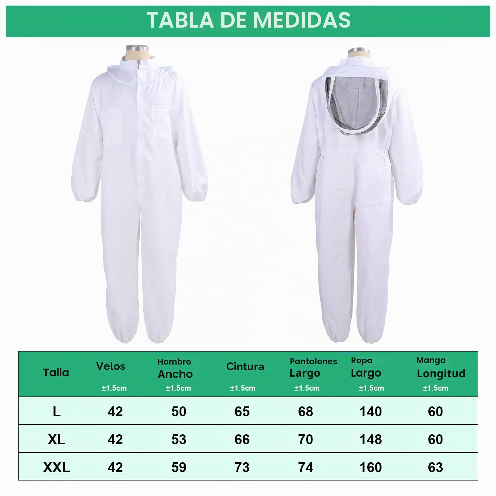 Gugxiom Traje de Apicultor para Mujeres y Hombres, Traje Profesional de Apicultor con Guantes y Capucha Ventilada, Traje Completo de Apicultor para Apicultores Profesionales y Principiantes (XXL)