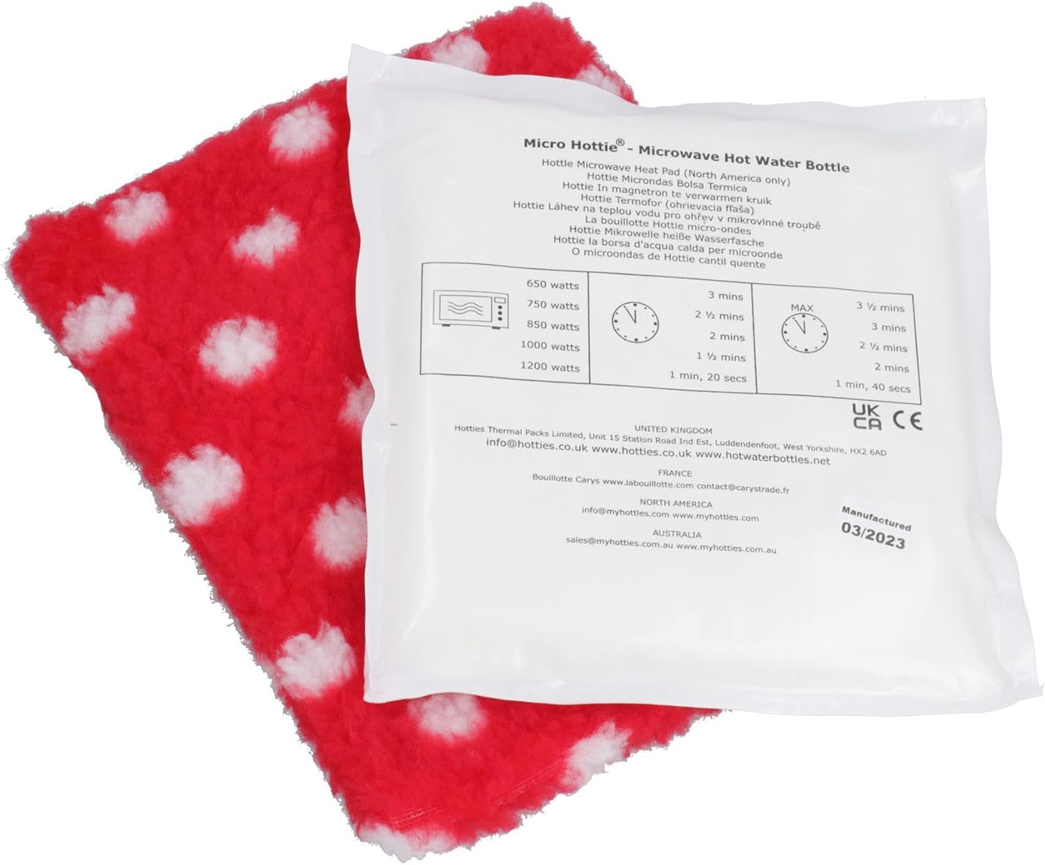 Red Microwavable Heat Pad for Dog Cat & Small Animal Help with Stress & Aches