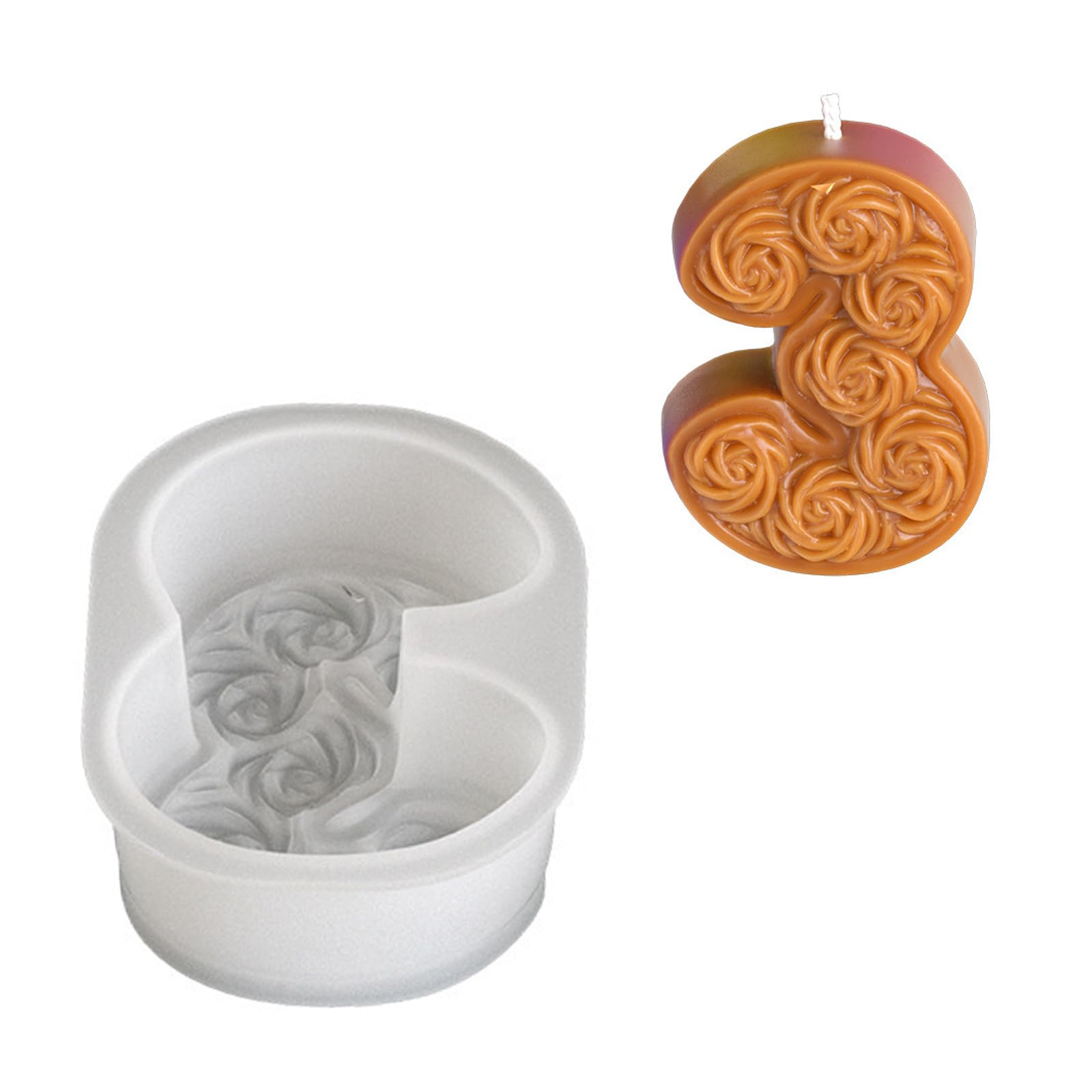 Xinsheinelry Silicone Rose Number 0-8 Molds Ornament Plasters Baking Casting Epoxy Resin Scented