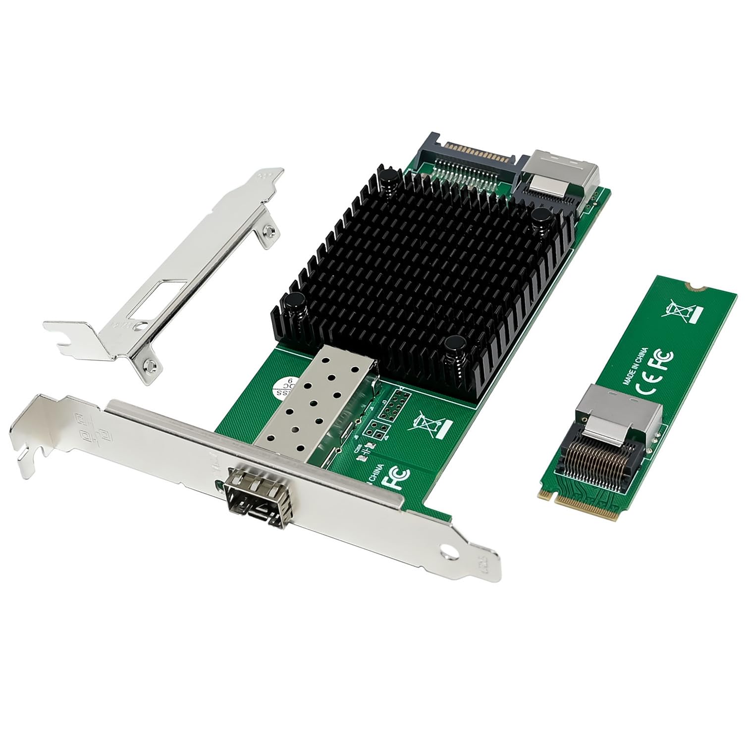 Scheda Netwrok M.2 NVMe (M Key SFP+ PCIe X4 con controller Intel 82599(X520-DA1), adattatore industriale da 10 GB RJ45 Ethernet NIC con cavo SFF-8087, supporto PXE&UEFI