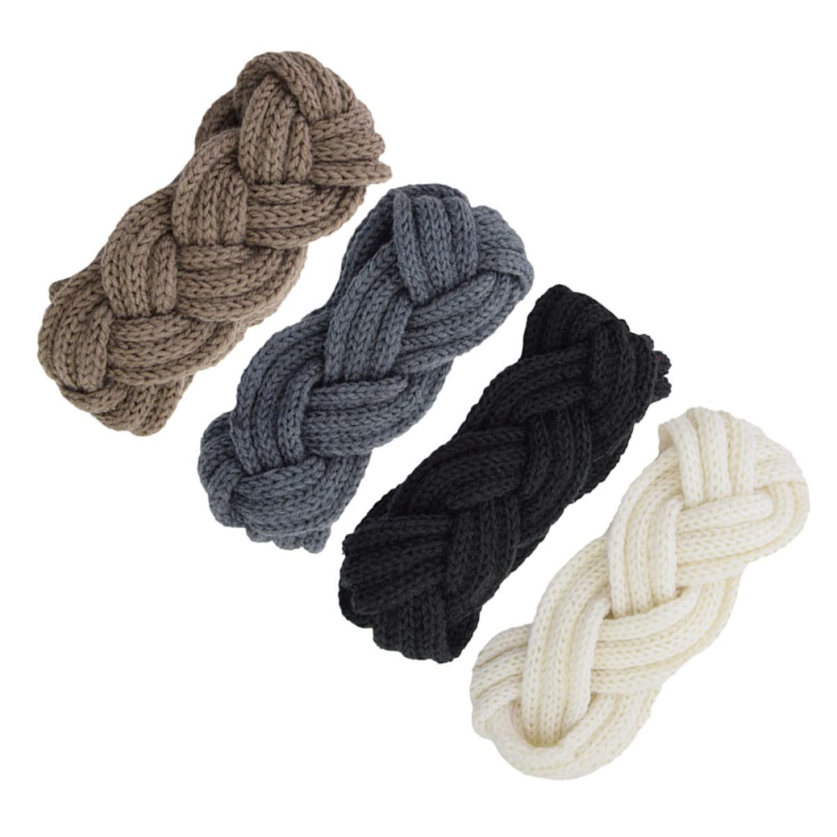 minkissy 8pièces Bandeaux Tricotés Pour Femmes Lot De Des Oreilles Avec Design Tressé Élastiques Et Doux Pour Activités Extérieures Ski Course