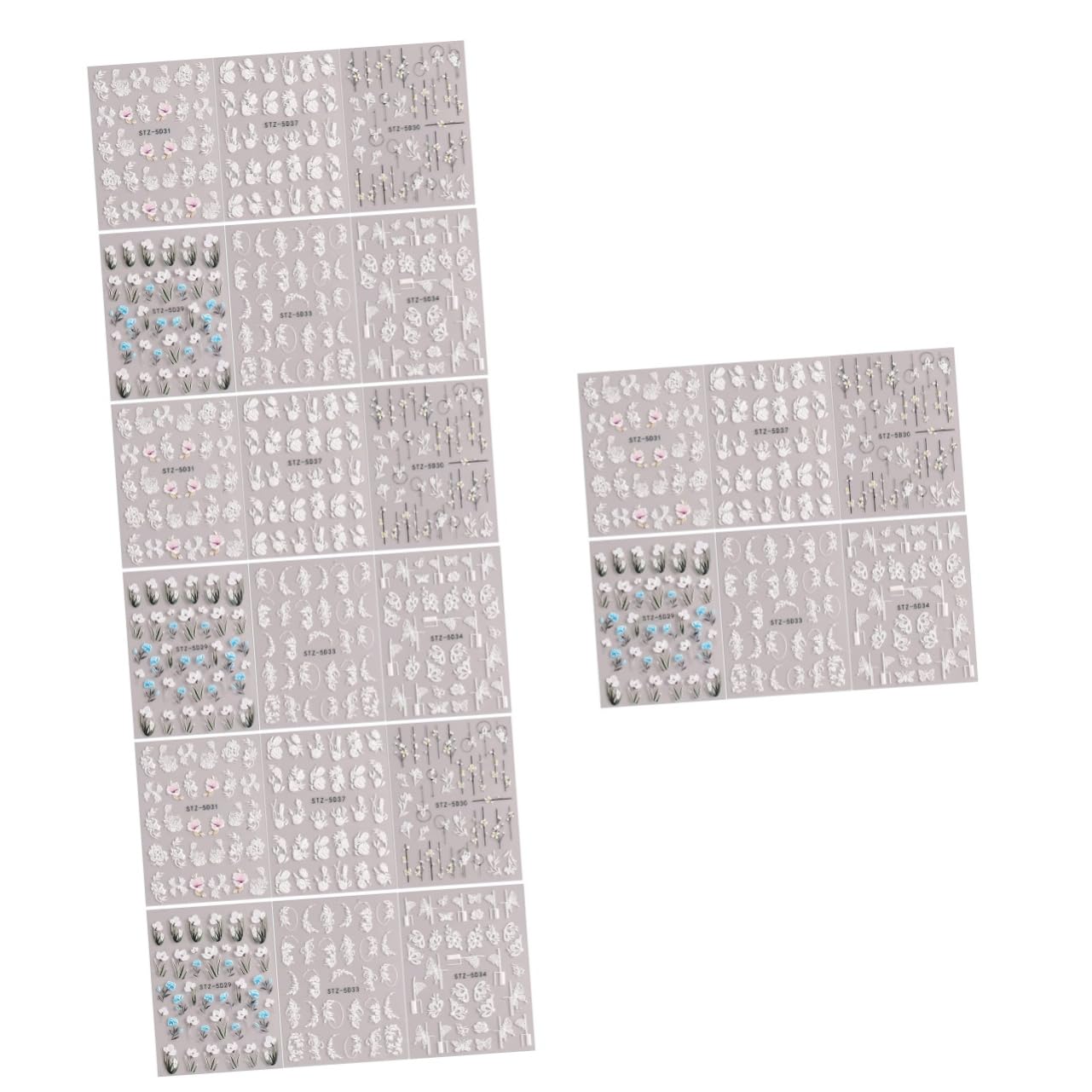 minkissy Hojas Pegatinas De Uñas Pegatinas De Uñas Para Arte De Uñas Stickers for Nails Calcomanía De Uñas Kit De Arte De Uñas 5d Las Flores Manicura Pegamento