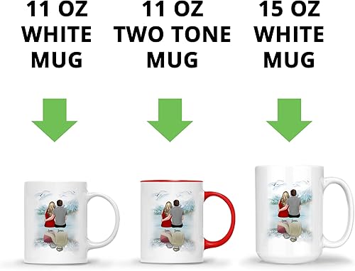 Miniatura 6 de Gossby Taza personalizada para parejas, regalo personalizado para pareja, marido, esposa, novio, novia con diseño, nombre, San Valentín, boda,