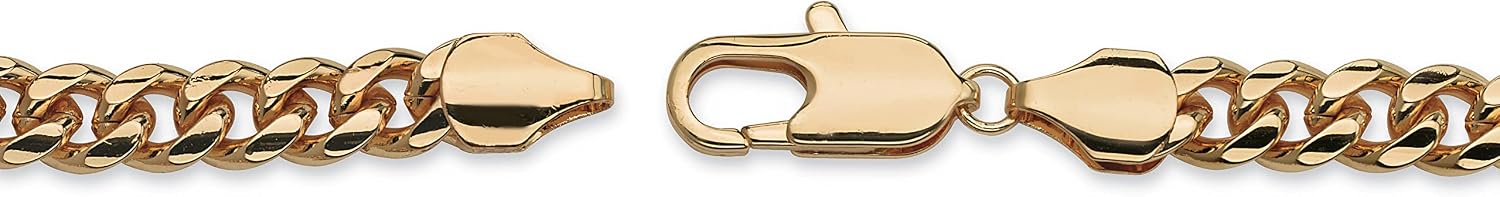 PalmBeach Men's Goldtone Curb Link Chain Necklace (10.5mm), Lobster Claw Clasp, 30 inches