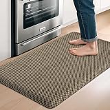 Tyrot Kitchen Mats for Floor Cushioned Anti-Fatigue Kitchen Floor Mat Non Slip Kitchen Rugs for Floor Absorbent Memory Foam Comfort Standing Mat for Front of Sink, Office, Laundry(Black, 17.3'x28')