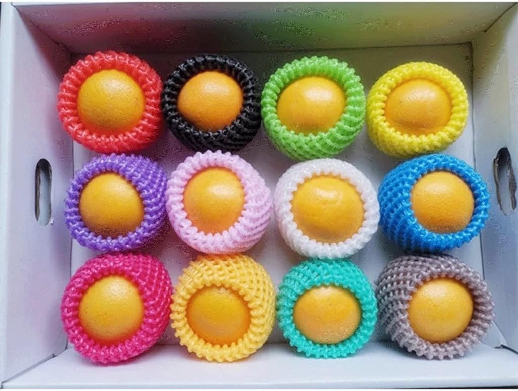 Foam Net Sleeve Pocket Foam Color Fruit Mesh Set, for Home Garden Fragile Anti-Collision Transport Packing Thickening Bag Mix Color 120pcs(12x7cm)