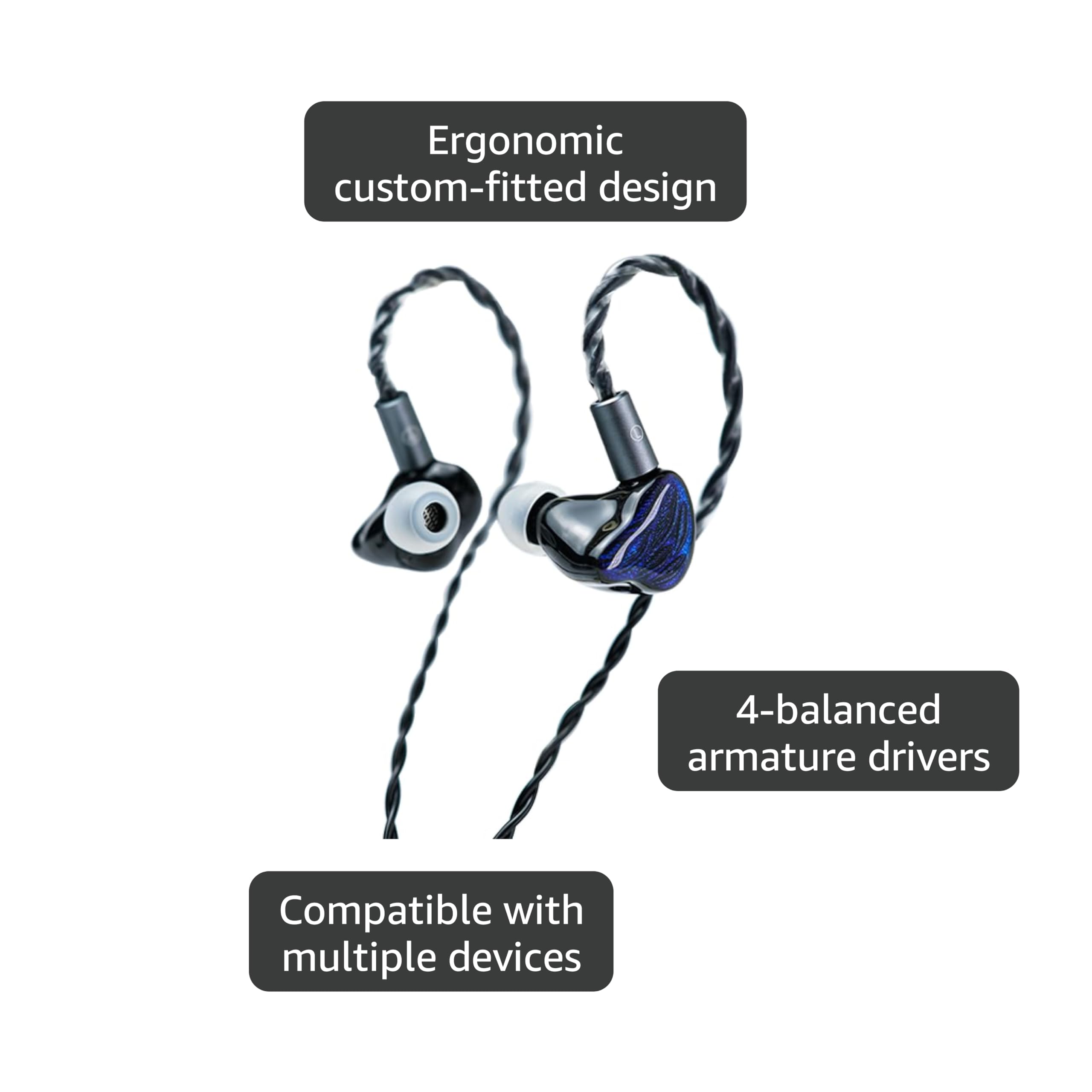 Amazon.com: syeindunce BGVP Feather 4BA + 1DD Hybrid Driver IEM
