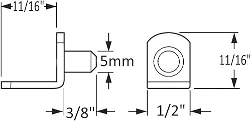 Miniatura 4 de 0.197 in (50 unidades) estilo soporte de gabinete clavijas de soporte  Clips en "L" para cocina y estantería  Latón antiguo