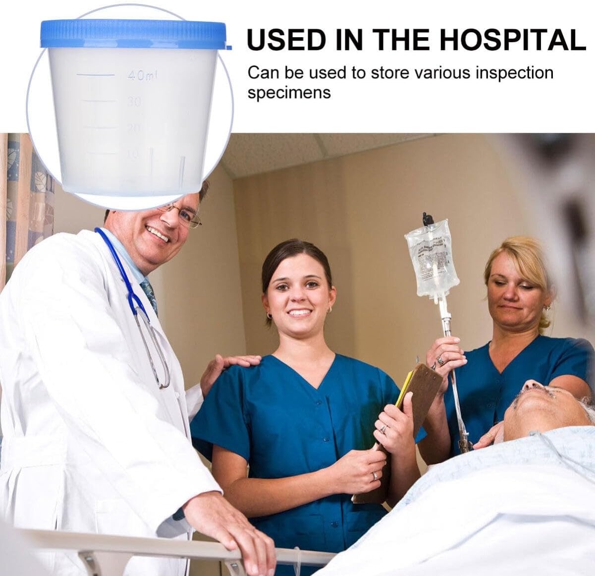 50pcs 40ml Urine Cup Plastic Sterile Urine Cups sterile specimen cups Specimen Collection Cups with Lids Urine Container Specimen Containers Urine Testing Accessories (Random Color)