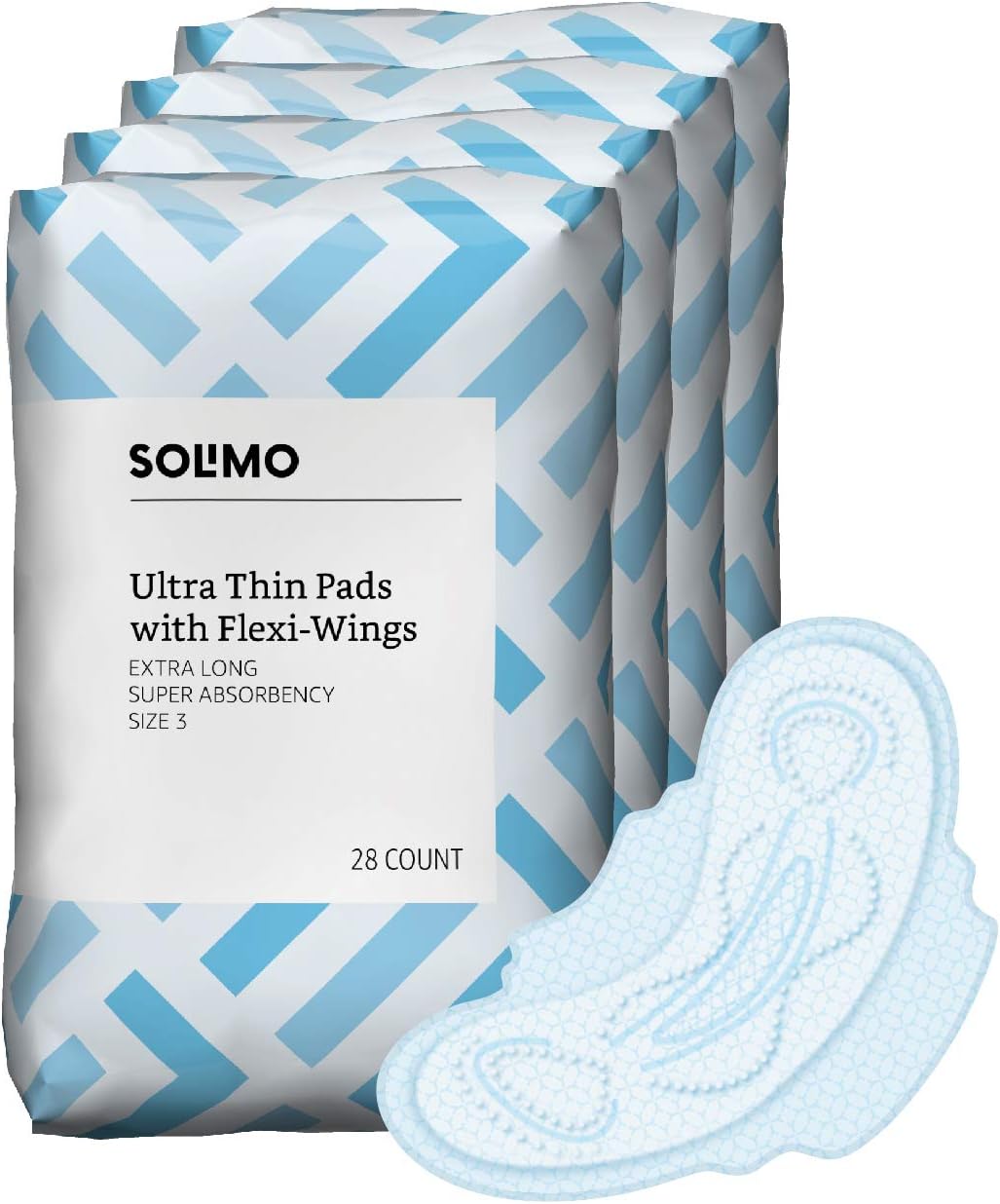  Brand - Solimo Ultra Thin Pads with Flexi-Wings for Periods, Regular Absorbency, Unscented, Size 1, 36 Count, 1 Pack : Health & Household