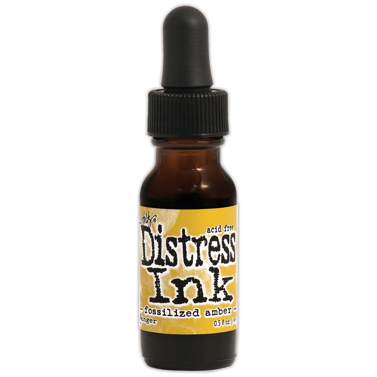 Ranger Tim Holtz April Distress Ink Re-Inker, 0.5 oz, Fossilized Amber