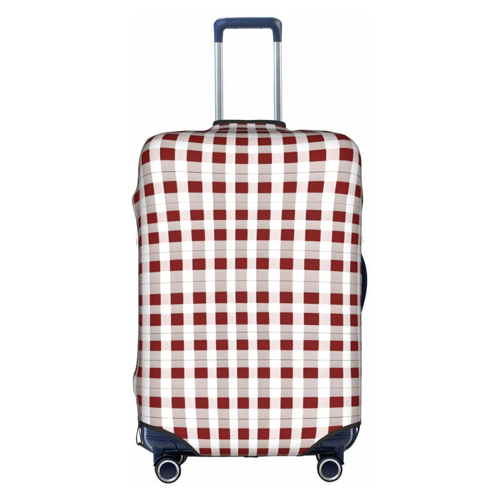 Housse de bagage à carreaux rouge et blanc lavable pour valise de 45 à 81 cm