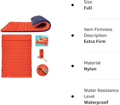 Miniatura 7 de Almohadilla de dormir para camping, extra grueso, 3.9in, ligera, impermeable, con bomba incorporada, para mochileros, senderismo, tienda de campaña,