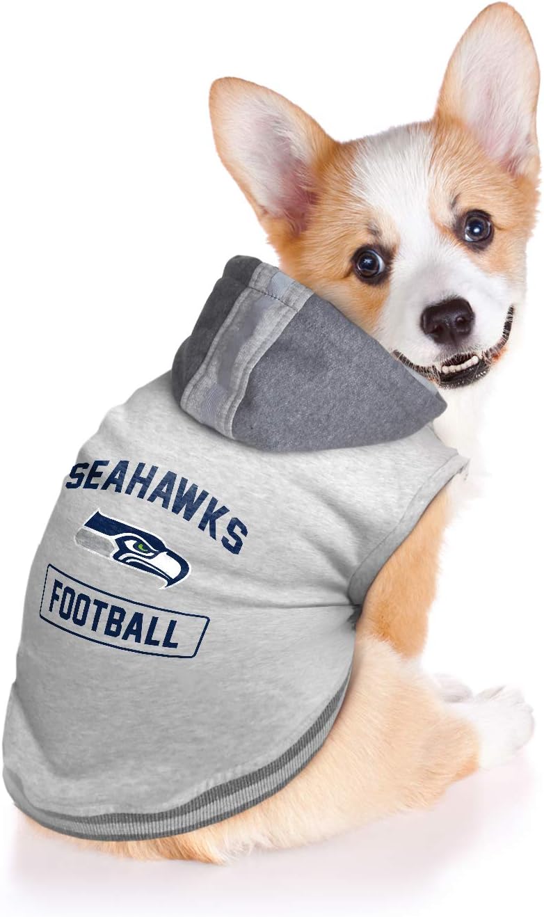 Littlearth NFL Unisex-Adult NFL Pet Hooded Crewneck with Team Logo and Name