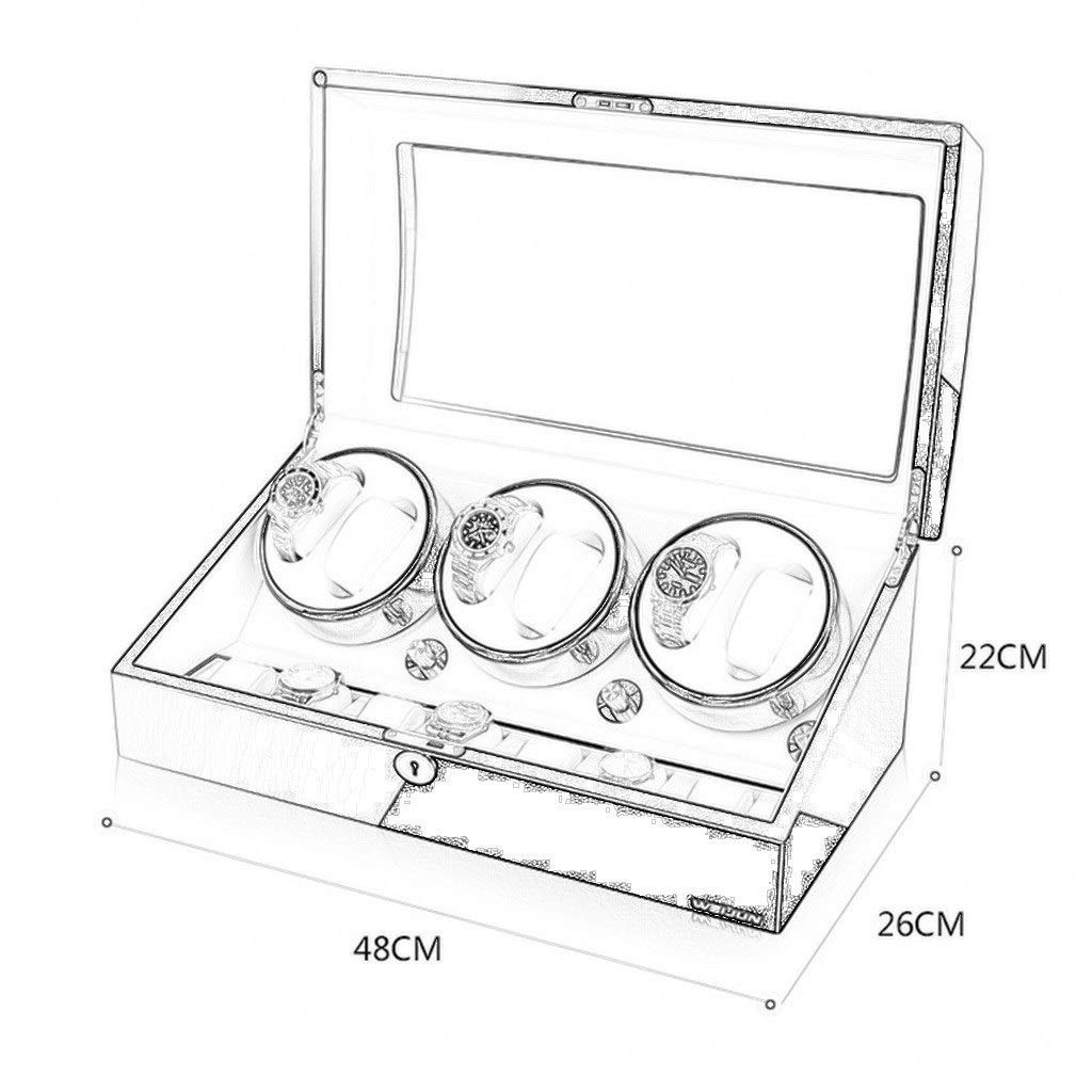 Estuche enrollador de Relojes automático de Lujo 6+7, Estuche de Almacenamiento de Cuero con Expositor, Caja enrolladora de Relojes, rotación automática B, B, B，B